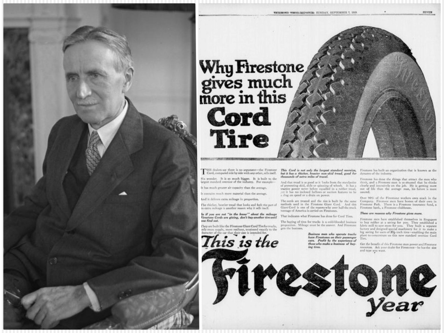 Harvey S. Firestone, Osnivač Firestone Tire & Rubber Company, Umro 7 ...